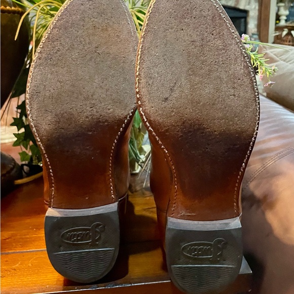 RARE FIND Men Vintage Leather cognac Roper Boots By Justin Size 11 Rodeo Western - Picture 12 of 12